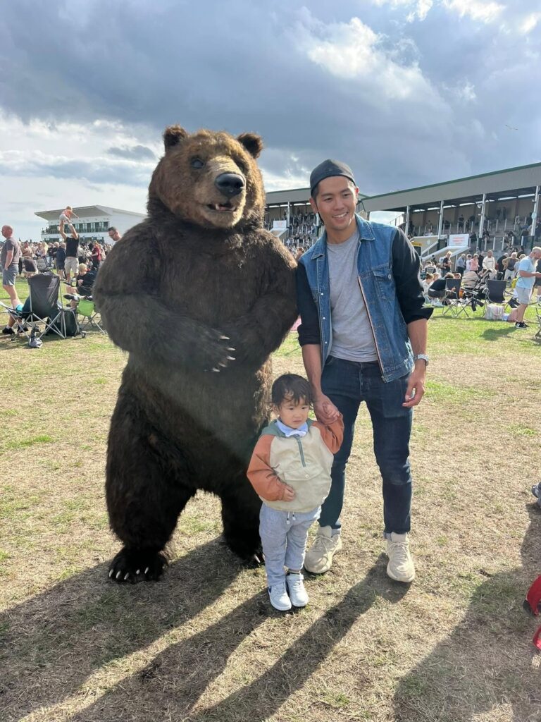 Giant Bear walkabout at Great Yarmouth Racecourse August Bank Holiday 2026