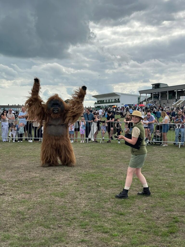 Orangatang in arena at Great Yarmouth Racecourse August Bank Holiday 2026