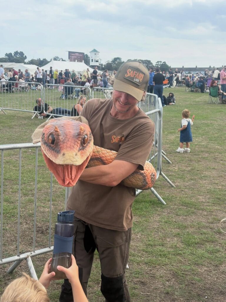 Snake walkabout at Great Yarmouth Racecourse August Bank Holiday 2026